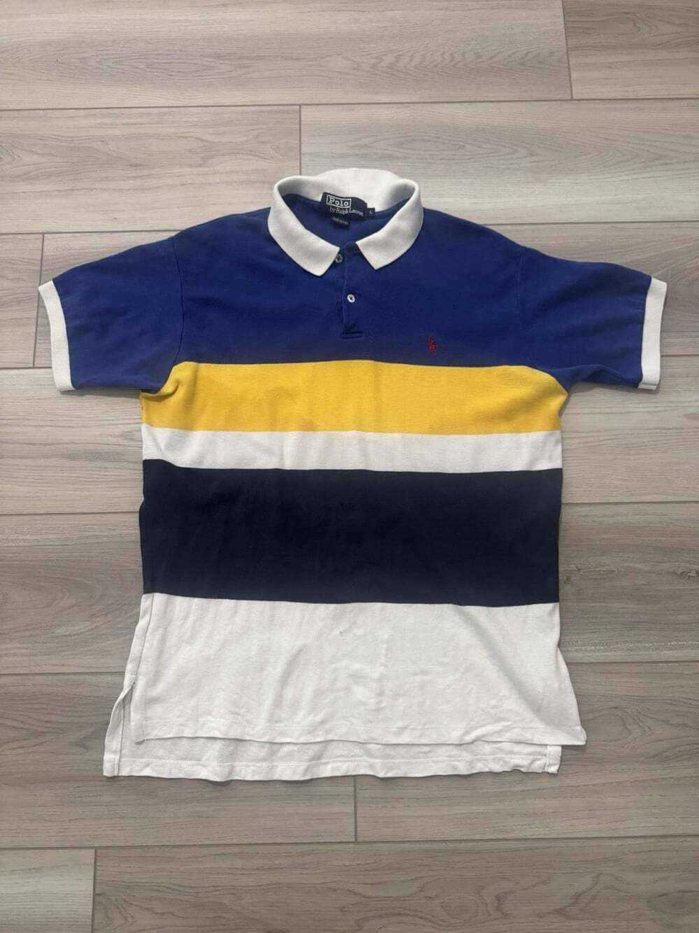 VTG Polo Ralph Lauren Lot of 2 Colorblock Polo Made in USA L +Pocket Tee M As Is